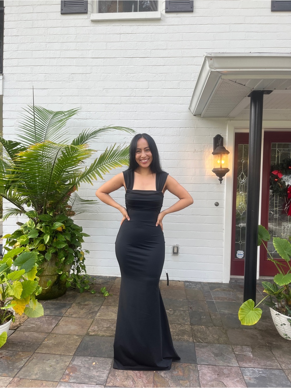 Cider Black Square-Neck Maxi Dress